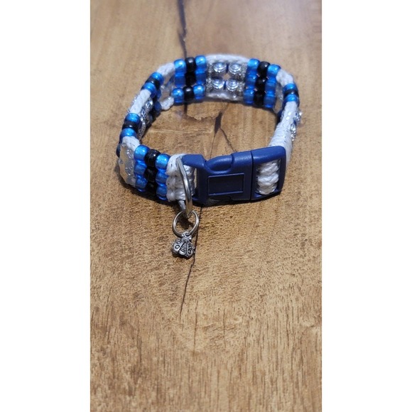 Custom Handmade Beaded Bling Dog Collar - Picture 1 of 4